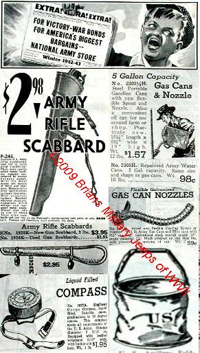 Collection of circa 1942-1947 Army Surplus Store Catalog prices