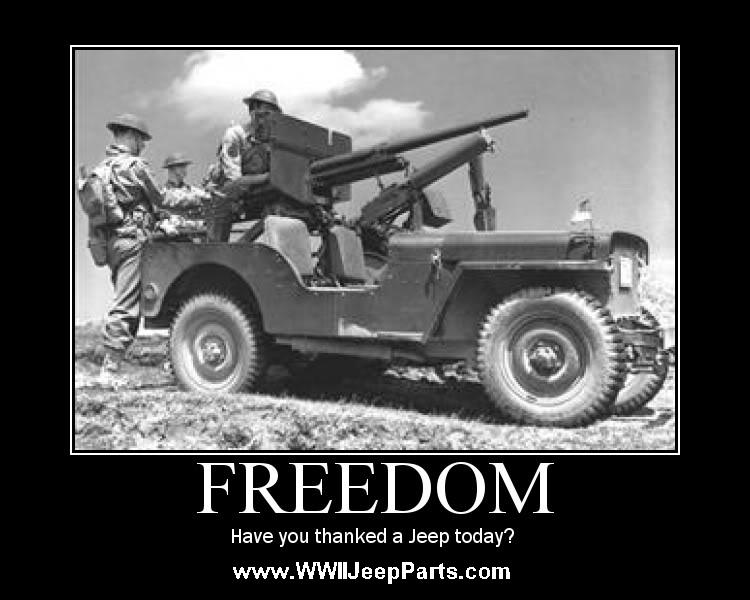 Real Jeeps are Olive Drab and have Round Headlights - Have you thanked one laely for your freedom?