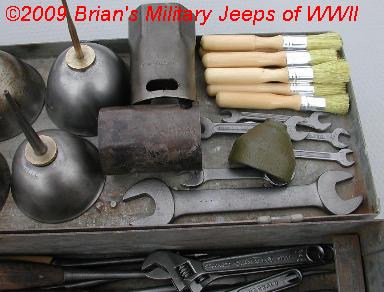 Collection of WWII MB/GPW Jeep Tools, Army Vehicle Mechanic's Tools & Tool Boxes