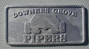 NOS 'Downers Grove Pipers' Downers Grove, IL car club plaque