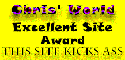 I recently visited your site, and have decided to grant you the Chris' World Award.