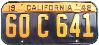 License Plates WWII 1942 California 1941 with 1942 Date Strip