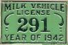 License Plate WWII 1942 Oregon Dairy