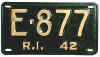 License Plate WWII 1942 Rhode Island
