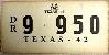License Plate WWII 1942 Texas ~ Temporary