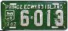 License Plates WWII 1942 PEI - Prince Edward Island Canada
