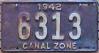 License Plate WWII 1942 Panama Canal Zone