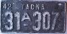 License Plates WWII 1942 Peru