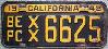 License Plate WWII Calif B of E 1942 Board of Equalization