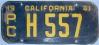 License Plate WWII Calif Commercial 1941 Pneumatic Tired