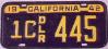 License Plate WWII Calif Dealer 1942