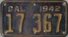 License Plate WWII Calif Motorcycle 1942
