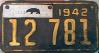 License Plate WWII Calif Motorcycle 1944