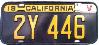 License Plates WWII 1943 California 1942 with 1943  'V' Tab