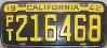 License Plate WWII Calif Pneumatic Tire Trailer 1942