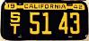 License Plate WWII Calif Solid Tire Trailer 1942
