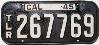 License Plate WWII Calif Trailer 1945