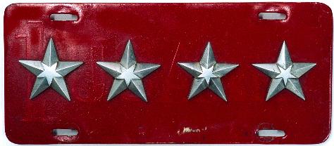 US Military 4-Star Army General MacArthur's Restamped License Plate