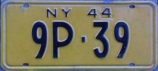 1942 1944 New York Restamped License Plate