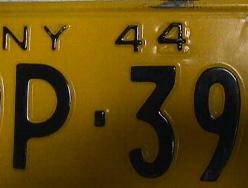 1942 1944 New York Restamped License Plate