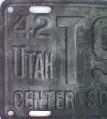 1942 Utah Restamped License Plate