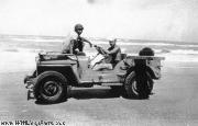 WW2 Coast Guard Anti-Saboteur Beach Patrol Jeep. Jeep engaged in Coast Guard Beach Patrol Duty on the beaches of South Padre Island, Texas.