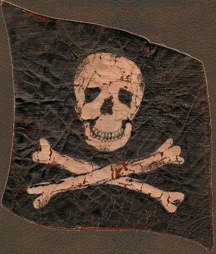 WWII Patch, USN, VF-17 Jolly Rogers LEATHER